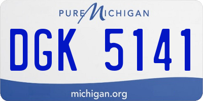 MI license plate DGK5141