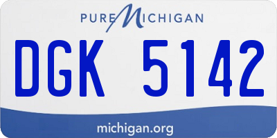 MI license plate DGK5142