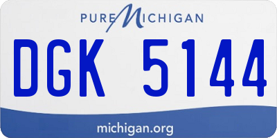 MI license plate DGK5144