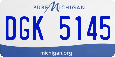 MI license plate DGK5145