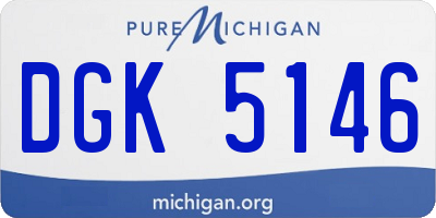 MI license plate DGK5146