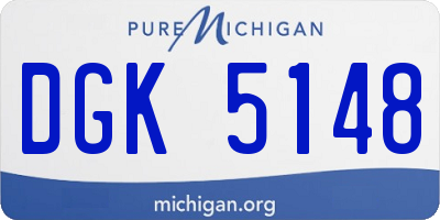 MI license plate DGK5148