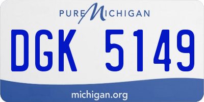 MI license plate DGK5149