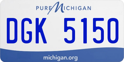 MI license plate DGK5150