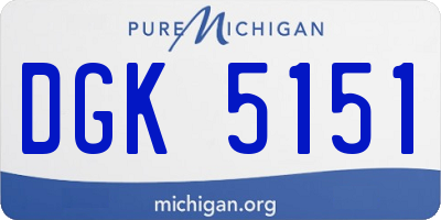 MI license plate DGK5151