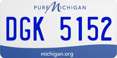 MI license plate DGK5152