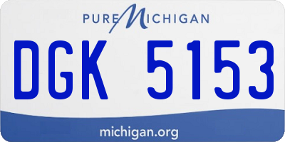 MI license plate DGK5153