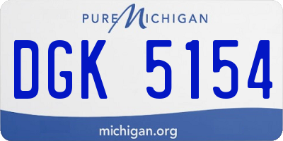 MI license plate DGK5154