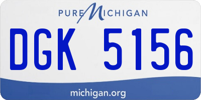 MI license plate DGK5156
