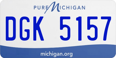 MI license plate DGK5157