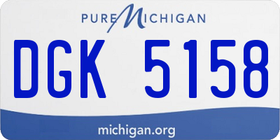 MI license plate DGK5158