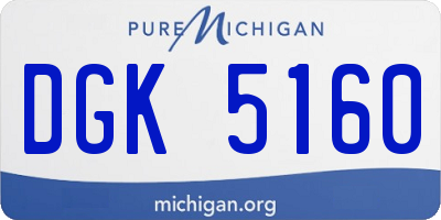 MI license plate DGK5160