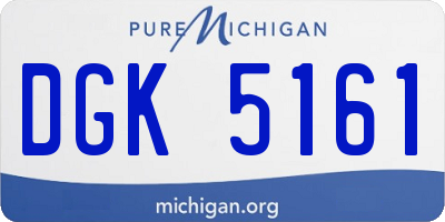 MI license plate DGK5161