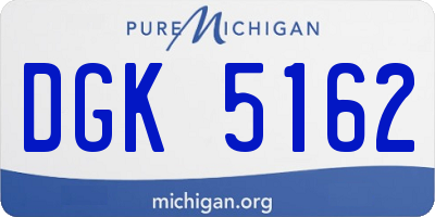 MI license plate DGK5162