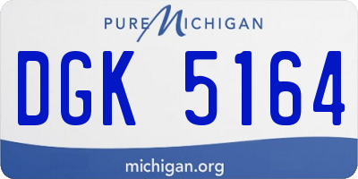 MI license plate DGK5164