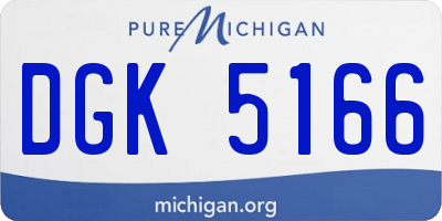 MI license plate DGK5166