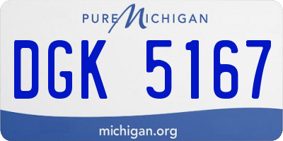 MI license plate DGK5167