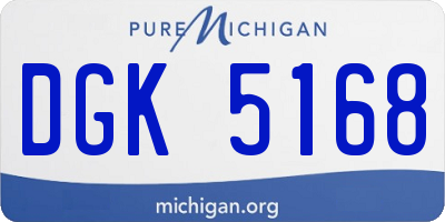 MI license plate DGK5168