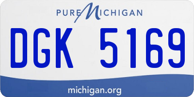 MI license plate DGK5169