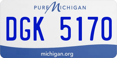 MI license plate DGK5170