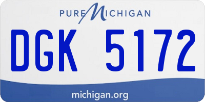 MI license plate DGK5172