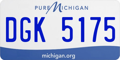 MI license plate DGK5175