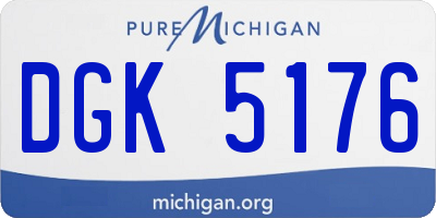 MI license plate DGK5176
