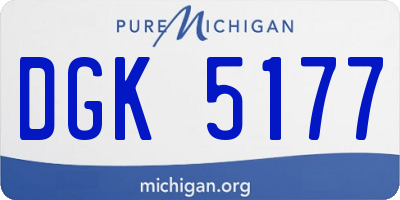 MI license plate DGK5177