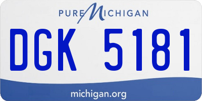 MI license plate DGK5181