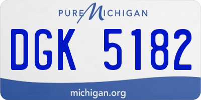 MI license plate DGK5182