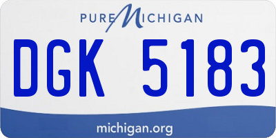 MI license plate DGK5183