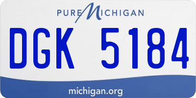 MI license plate DGK5184
