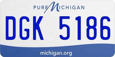 MI license plate DGK5186
