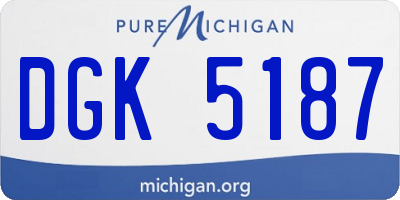 MI license plate DGK5187
