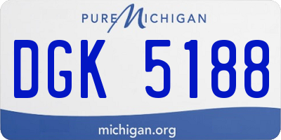 MI license plate DGK5188