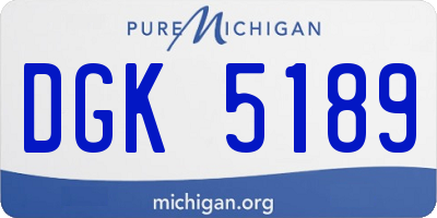 MI license plate DGK5189