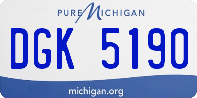 MI license plate DGK5190