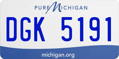 MI license plate DGK5191