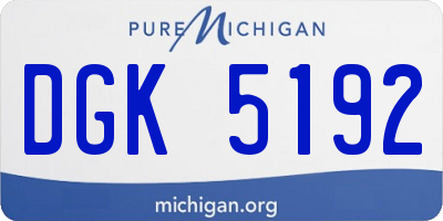 MI license plate DGK5192