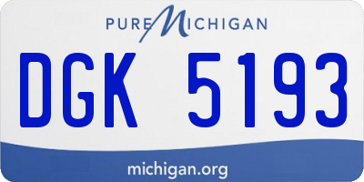 MI license plate DGK5193