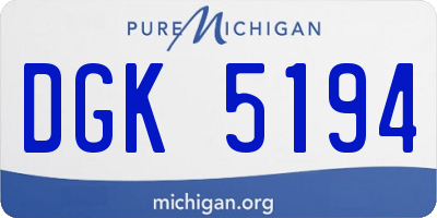 MI license plate DGK5194