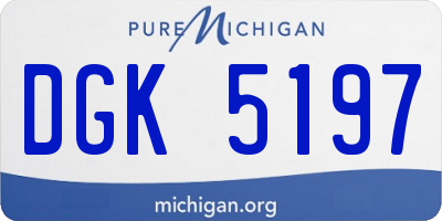 MI license plate DGK5197
