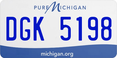 MI license plate DGK5198
