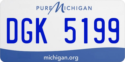 MI license plate DGK5199