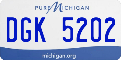 MI license plate DGK5202