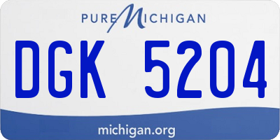 MI license plate DGK5204