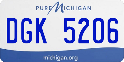 MI license plate DGK5206