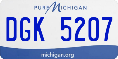 MI license plate DGK5207