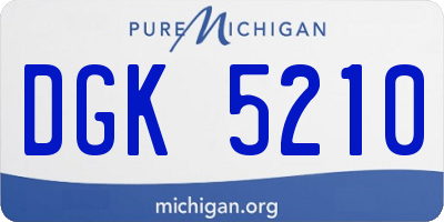 MI license plate DGK5210