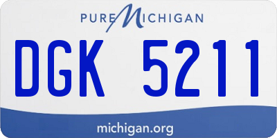 MI license plate DGK5211